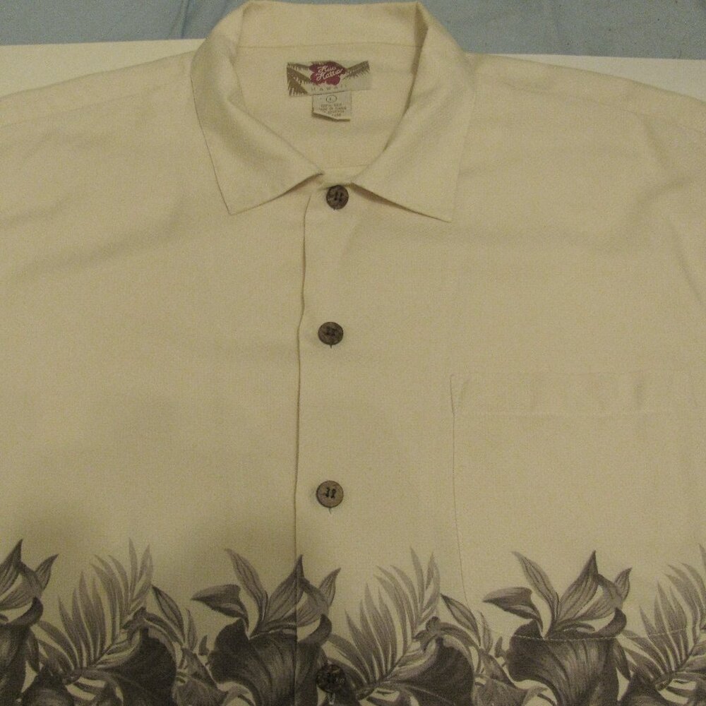 Hilo Hattie Mens 100% Silk Floral Hawaiian Shirt Short Sleeve camp